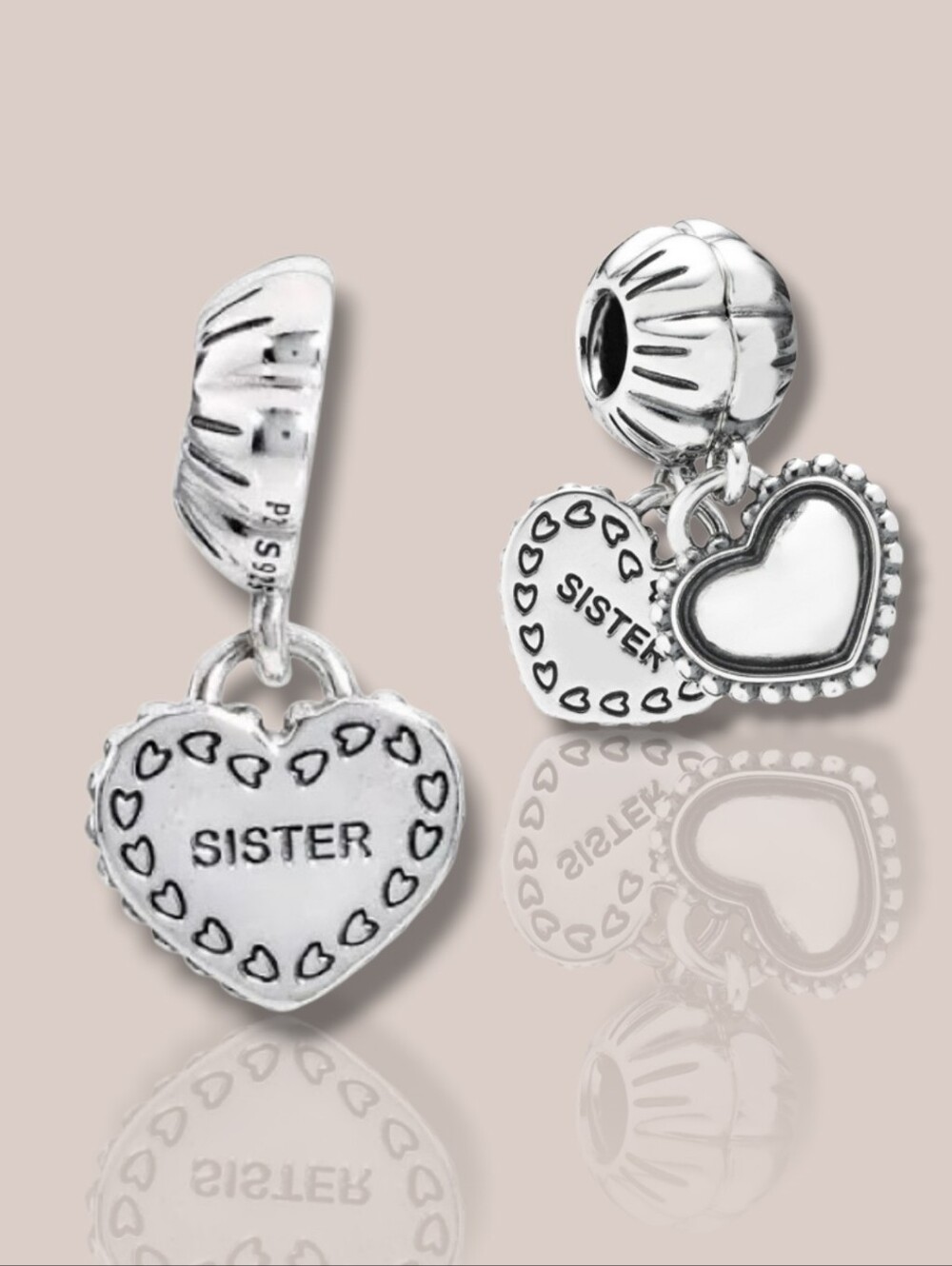 PANDORA Sterling Silver My Special Sister Family Dangle Charm Retired